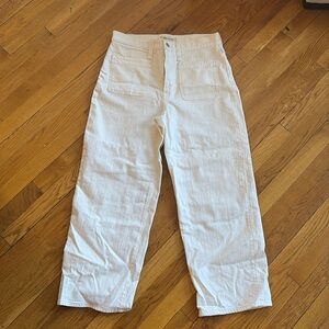 Madewell Perfect Vintage Wide-Leg Crop Jeans (Ecru, off-white)